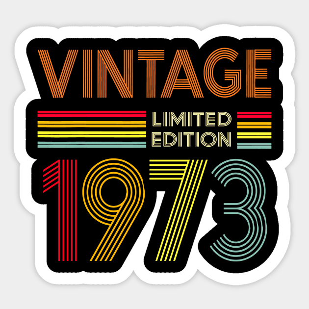 Vintage 1973 Limited Edition 50th Birthday Sticker by Kontjo